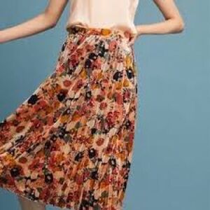 Anthropologie Floral Pleated Skirt NWT